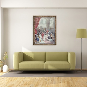 Tablou inramat - Eugene-Louis Lami - Studiu pentru un bal costumat dat de Printesa de Sagan, 70 x 90 cm - Img 2