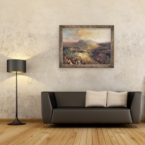 Tablou inramat - Eugenio Lucas Velazquez - Cruciatii inaintea Ierusalimului, 60 x 80 cm - Img 2