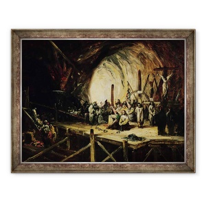 Tablou inramat - Eugenio Lucas y Padilla - Scena Inchizitiei, 70 x 90 cm