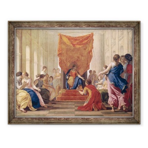 Tablou inramat - Eustache Le Sueur - Poliphilus ingenuncheaza inaintea reginei Eleuterylida, 60 x 80 cm