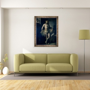 Tablou inramat - Felix-Joseph Barrias - Un gal si fiica sa inchisi la Roma, 70 x 90 cm - Img 2
