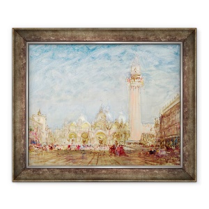 Tablou inramat - Felix Ziem - Piata San Marco din Venetia, 50 x 60 cm