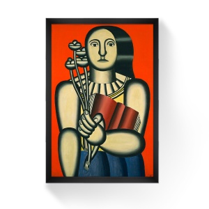 Tablou Inramat - Femeie cu o carte, Fernand Léger, Rama Neagra, 60 x 90 cm