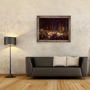 Tablou inramat - Ferdinand Victor Eugene Delacroix - Asasinarea episcopului de Liege, 60 x 80 cm - Img 3