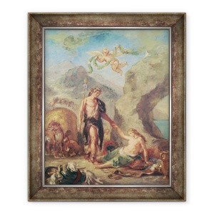 Tablou inramat - Ferdinand Victor Eugene Delacroix - Four Seasons. Toamna - Bacchus si Ariadna, 70 x 85 cm