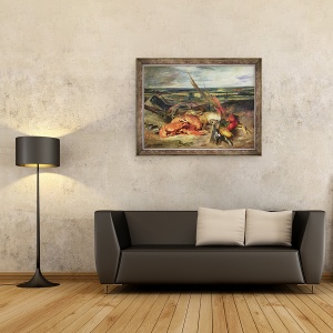 Tablou inramat - Ferdinand Victor Eugene Delacroix - Natura moarta cu homari, 70 x 90 cm - Img 2
