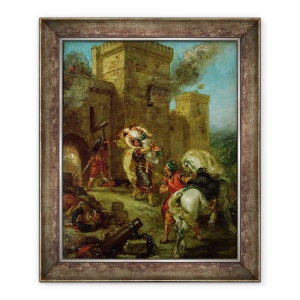 Tablou inramat - Ferdinand Victor Eugene Delacroix - Rebecca rapit de templier, Sir Brian de Bois-Guilbert, 50 x 60 cm