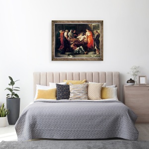 Tablou inramat - Ferdinand Victor Eugene Delacroix - Studiu pentru moartea lui Marcus Aurelius 121-180, 60 x 80 cm - Img 3