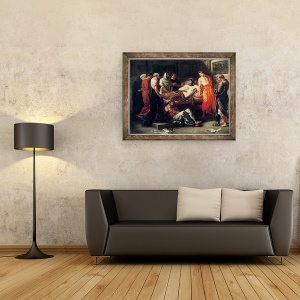 Tablou inramat - Ferdinand Victor Eugene Delacroix - Studiu pentru moartea lui Marcus Aurelius 121-180, 70 x 90 cm - Img 2
