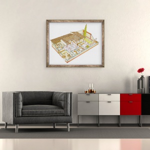 Tablou inramat - Fernando Aznar Cenamor - Roma. Domus, 50 x 60 cm - Img 2