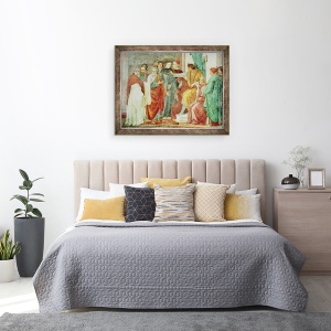 Tablou inramat - Filippino Lippi - Disputa cu Simon Mago Nero Enthroned, nivelul inferior al zidului din dreapta altarului, 60 x 80 cm - Img 3