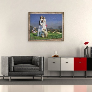Tablou inramat - Ford Madox Brown - Frumoasele Baa-Mambii, 50 x 60 cm - Img 2