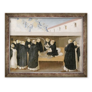 Tablou inramat - Fra Angelico - Moartea Sfantului Dominic, din panoul predella al incoronarii Fecioarei, 70 x 90 cm