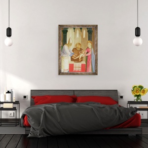 Tablou inramat - Fra Angelico - Scene din viata lui Hristos, primul panou, taierea imprejur detaliu, 60 x 80 cm - Img 3