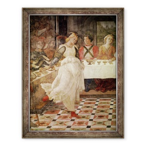 Tablou inramat - Fra Filippo Lippi - Salome dansand la Sarbatoarea lui Irod, detaliu al ciclului fresco al Vietilor SS. stefan si Ioan Botezatorul din capela principala, 70 x 90 cm