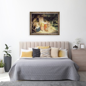 Tablou inramat - Francis Wheatley - in afara usii cabanei, 60 x 80 cm - Img 3
