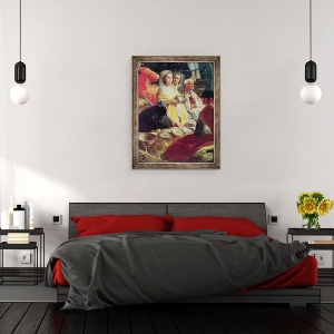 Tablou inramat - Francisco Jose de Goya y Lucientes - Doamnele cumpara ceramica la un stand din Madrid, 60 x 80 cm - Img 3