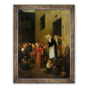 Tablou inramat - Francois Bonvin - Caritate, 70 x 90 cm