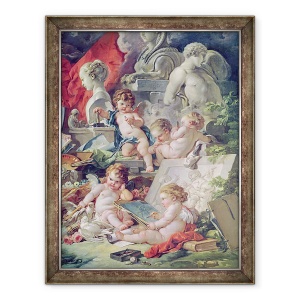 Tablou inramat - Francois Boucher - Geniu preda artele I, 60 x 80 cm