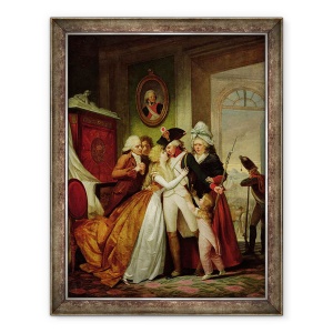 Tablou inramat - Francois Louis Joseph Watteau - Plecarea voluntarilor, 70 x 90 cm
