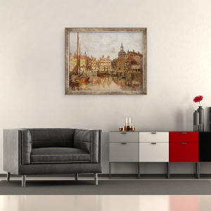 Tablou inramat - Frank Myers Boggs - Un port, 70 x 85 cm - Img 2