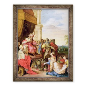 Tablou inramat - Frans Francken the Elder - Solomon si regina din Seba, 70 x 90 cm