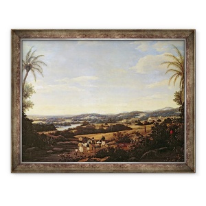 Tablou inramat - Frans Jansz Post - Peisaj brazilian cu o plantatie, 70 x 90 cm