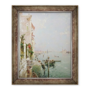 Tablou inramat - Franz Richard Unterberger - Venetia - Vedere de la Zattere cu San Giorgio Maggiore in departare, 50 x 60 cm