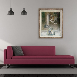 Tablou inramat - Franz von Bayros - Ilustratie din Comedia divina a lui Dante, Inferno, XVIII - 55, 50 x 60 cm - Img 2