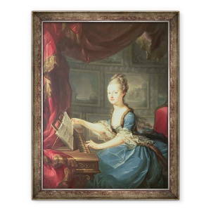 Tablou inramat - Franz Xaver Wagenschon - Arhiducesa Marie Antoinette Habsburg-Lothringen 1755-93 la spinet, 70 x 90 cm