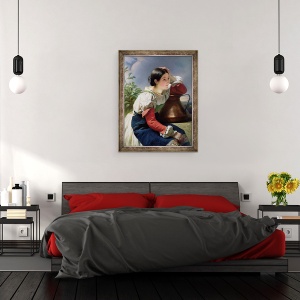 Tablou inramat - Franz Xaver Winterhalter - Tanar italian la fantana, 60 x 80 cm - Img 3