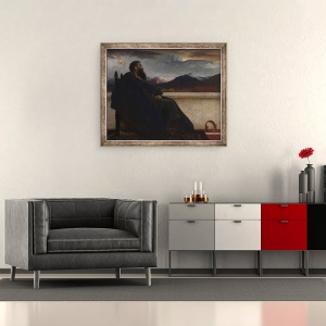 Tablou inramat - Frederic Leighton - David - Oh, ca am aripi ca un porumbel! Caci atunci as zbura si m-as odihni. Psalmi 55 -6, 50 x 60 cm - Img 2