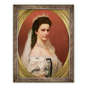Tablou inramat - Georg Raab - imparateasa Elisabeta a Bavariei 1837-98 in costum maghiar, 70 x 90 cm