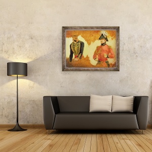 Tablou inramat - George Jones - Studii de uniforma de artilerie a cailor regali, 70 x 90 cm - Img 2