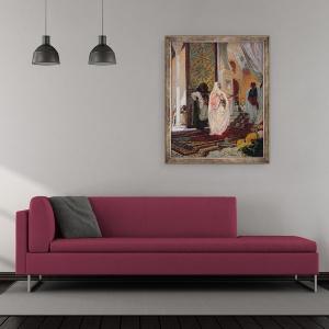 Tablou inramat - Georges Clairin - Intrarea in harem, 50 x 60 cm - Img 2