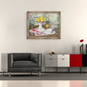Tablou inramat - Georges Daniel de Monfreid - Natura statica cu un vas de fructe, 50 x 60 cm - Img 2