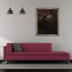 Tablou inramat - Georges de la Tour - Magdalena Pocaita, 50 x 60 cm - Img 2
