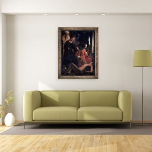 Tablou inramat - Georges de la Tour - Sfantul Sebastian ingrijit de Sfantul Irene, 70 x 90 cm - Img 2