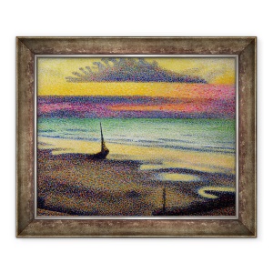 Tablou inramat - Georges Lemmen - Plaja de la jaf, 50 x 60 cm