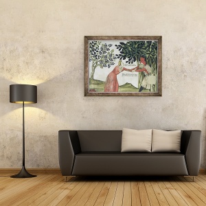 Tablou inramat - Giacomo Jaquerio - Fantana Vietii, detaliu al unui barbat tragand o femeie intr-o copse, 70 x 90 cm - Img 2