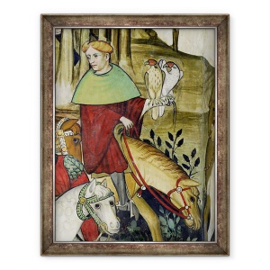 Tablou inramat - Giacomo Jaquerio - Fantana Vietii, detaliu al unui soim care se intoarce la fantana, 70 x 90 cm
