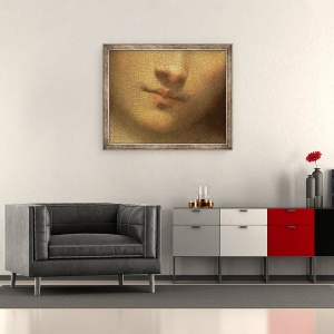 Tablou inramat - Giorgione - Tinerii care tin o sageata, 50 x 60 cm - Img 2