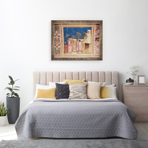 Tablou inramat - Giotto di Bondone - Ioachim printre pastori, 70 x 90 cm - Img 3