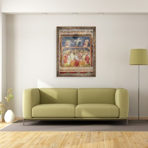 Tablou inramat - Giotto di Bondone - Sfantul Jerome Verificarea stigmatelor pe corpul Sfantului Francisc, 70 x 90 cm - Img 2