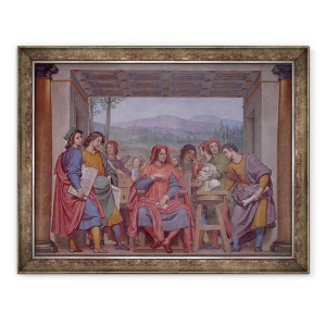 Tablou inramat - Giovanni Mannozzi - Lorenzo de Medici 1449-92 inconjurat de artisti, 60 x 80 cm