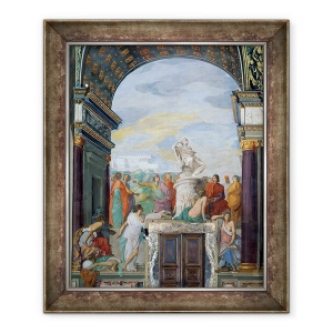 Tablou inramat - Giovanni Mannozzi - Lorenzo de Medici 1449-92 inconjurat de artisti, 70 x 85 cm