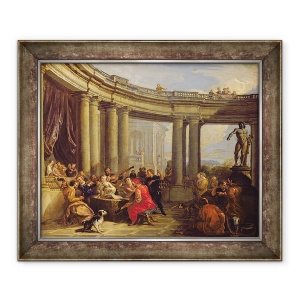 Tablou inramat - Giovanni Paolo Pannini - Concert intr-o galerie circulara, 50 x 60 cm