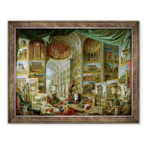 Tablou inramat - Giovanni Paolo Pannini - Galeria de Vederi din Roma Antica, 60 x 80 cm