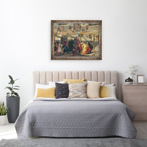Tablou inramat - Giovanni Paolo Pannini - Pregatire pentru spectacolul de artificii tinut la Piazza Navona, Roma, pentru a sarbatori nasterea Delfinului, 70 x 90 cm - Img 3