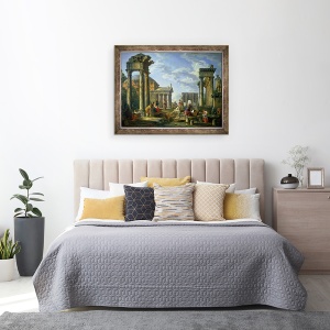 Tablou inramat - Giovanni Paolo Pannini - Ruinele romane cu un profet, 60 x 80 cm - Img 3